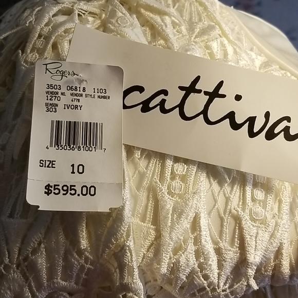 CATTIVA NWT Beautiful Special Occasion Gown Ivory  10 - Picture 14 of 14